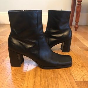 Square Toe Leather Boots